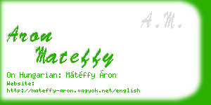 aron mateffy business card